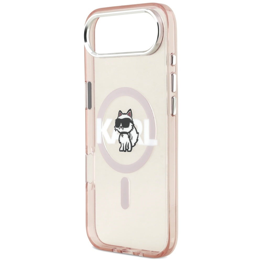 Pouzdro MagSafe pro Apple iPhone 17 Air, Karl Lagerfeld, IML Sketch Logo Choupette, Růžová