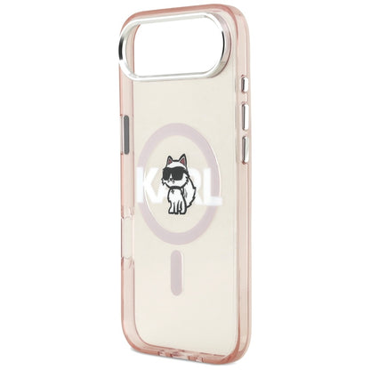 Pouzdro MagSafe pro Apple iPhone 17 Air, Karl Lagerfeld, IML Sketch Logo Choupette, Růžová