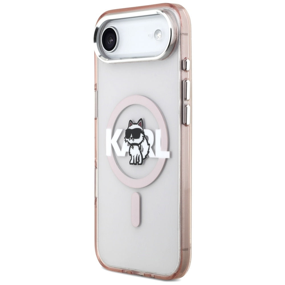 Pouzdro MagSafe pro Apple iPhone 17 Air, Karl Lagerfeld, IML Sketch Logo Choupette, Růžová