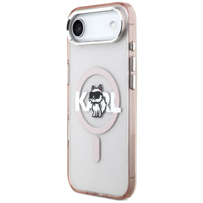 Pouzdro MagSafe pro Apple iPhone 17 Air, Karl Lagerfeld, IML Sketch Logo Choupette, Růžová