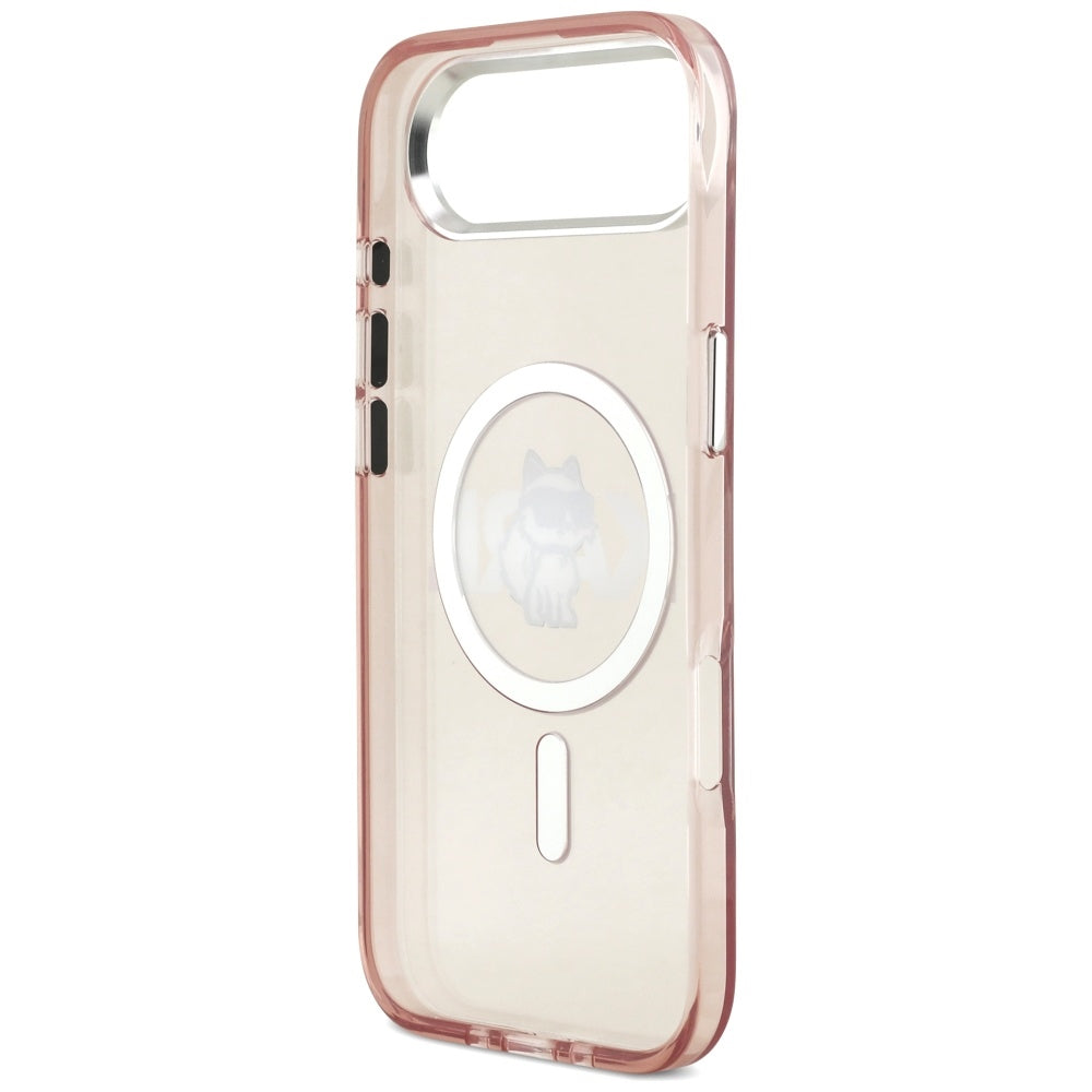 Pouzdro MagSafe pro Apple iPhone 17 Air, Karl Lagerfeld, IML Sketch Logo Choupette, Růžová