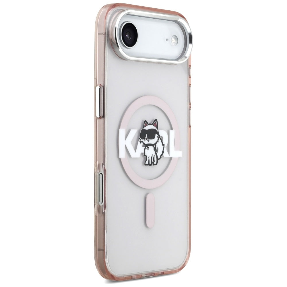 Pouzdro MagSafe pro Apple iPhone 17 Air, Karl Lagerfeld, IML Sketch Logo Choupette, Růžová