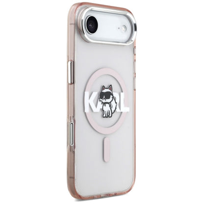 Pouzdro MagSafe pro Apple iPhone 17 Air, Karl Lagerfeld, IML Sketch Logo Choupette, Růžová