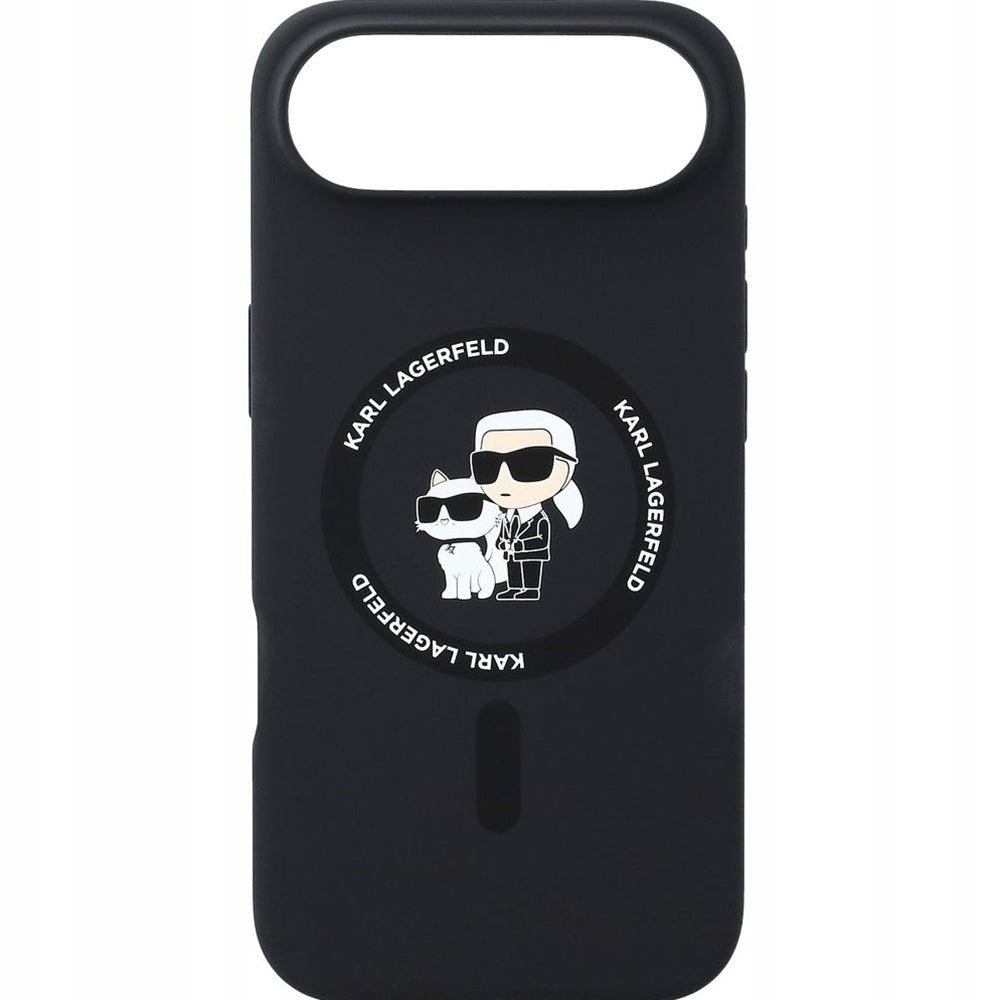 Pouzdro MagSafe pro Apple iPhone 17 Air, Karl Lagerfeld, Ring Karl & Choupette, Černá