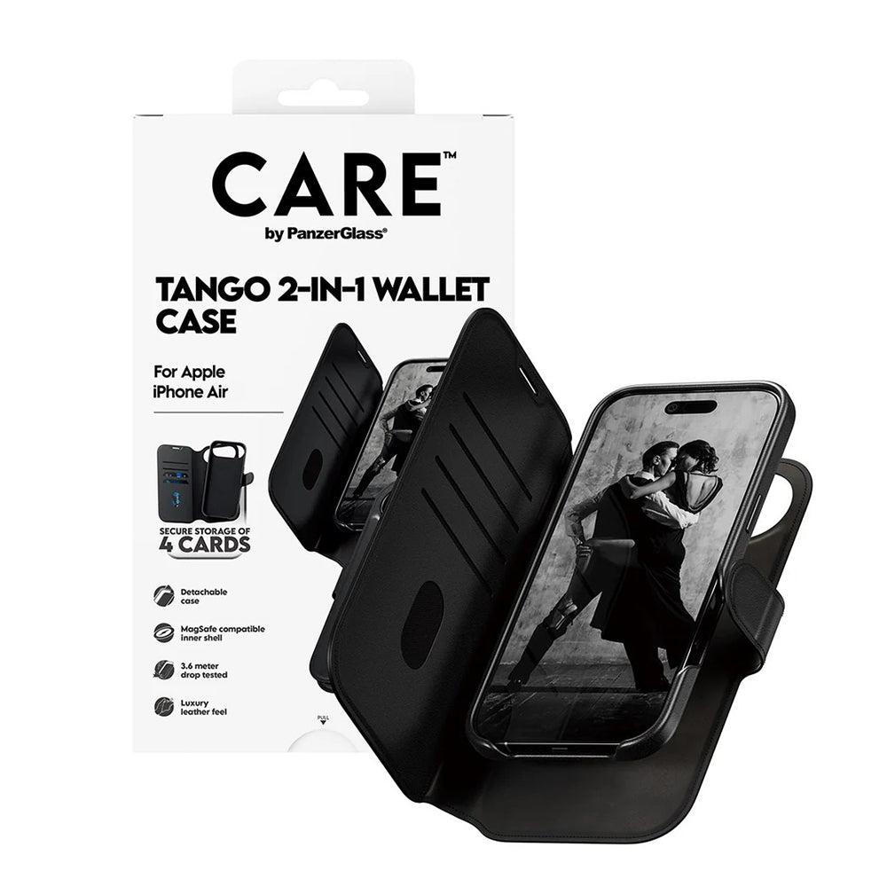 Pouzdro MagSafe pro Apple iPhone 17 Air, PanzerGlass, Care Feature Tango Two-in-One, Černá