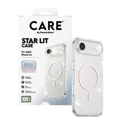 Pouzdro MagSafe pro Apple iPhone 17 Air, PanzerGlass, Care Urban Explorer Star Lit, Průhledná Bílá