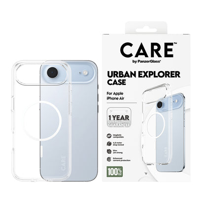 Pouzdro MagSafe pro Apple iPhone 17 Air, PanzerGlass, Care Urban Explorer, Bílá Transparentní