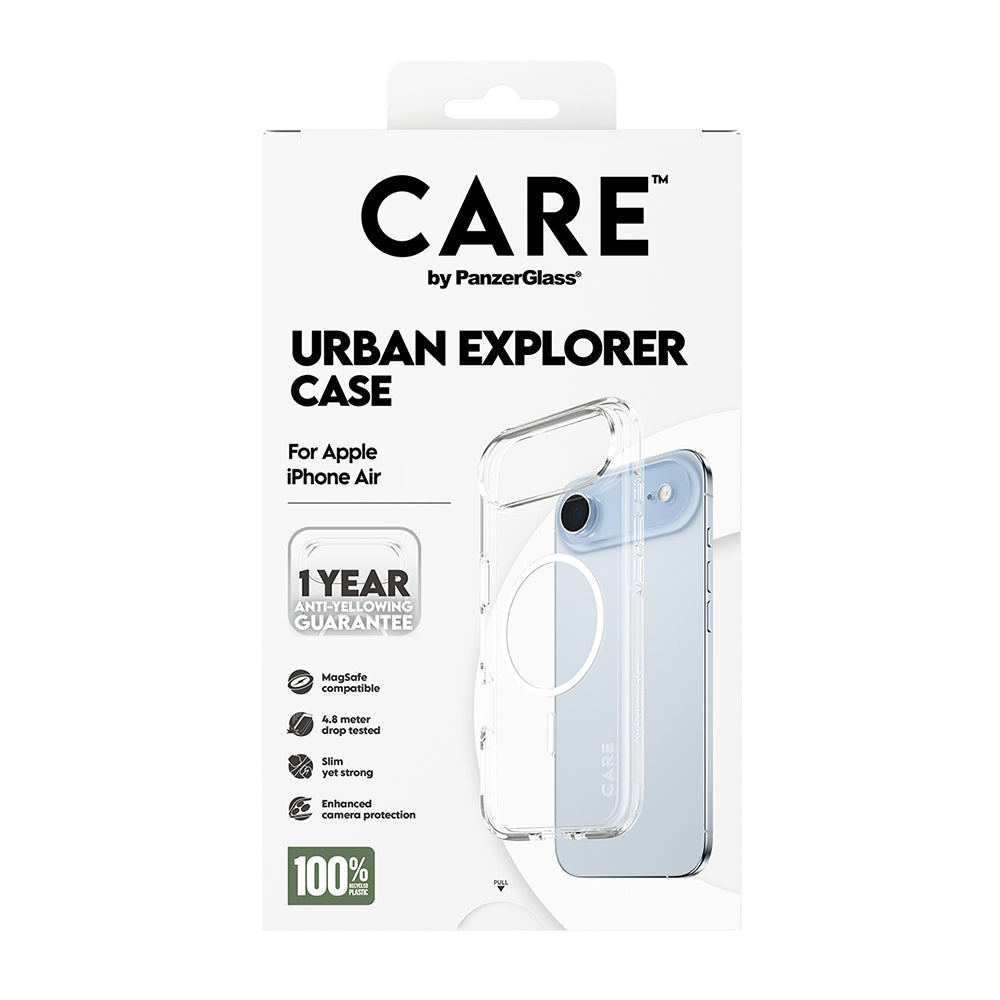 Pouzdro MagSafe pro Apple iPhone 17 Air, PanzerGlass, Care Urban Explorer, Bílá Transparentní