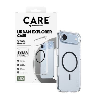 Pouzdro MagSafe pro Apple iPhone 17 Air, PanzerGlass, Care Urban Explorer, Černá Transparentní