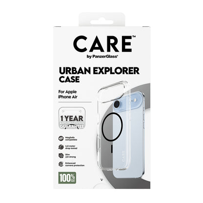 Pouzdro MagSafe pro Apple iPhone 17 Air, PanzerGlass, Care Urban Explorer, Černá Transparentní