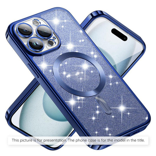 Pouzdro MagSafe pro Apple iPhone 17 Air, Techsuit, Luxury Glitter, Modrá