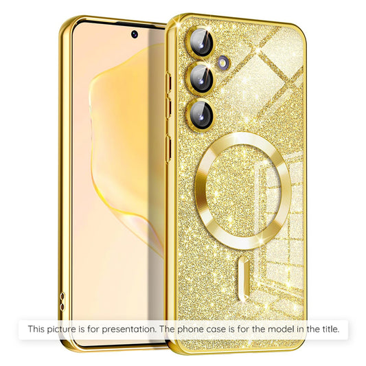 Pouzdro MagSafe pro Apple iPhone 17 Air, Techsuit, Luxury Glitter, Zlaté