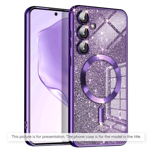 Pouzdro MagSafe pro Apple iPhone 17 Air, Techsuit, Luxury Glitter, Tmavě fialová