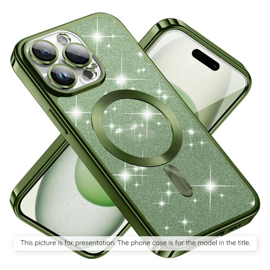 Pouzdro MagSafe pro Apple iPhone 17 Air, Techsuit, Luxury Glitter, Tmavě zelená