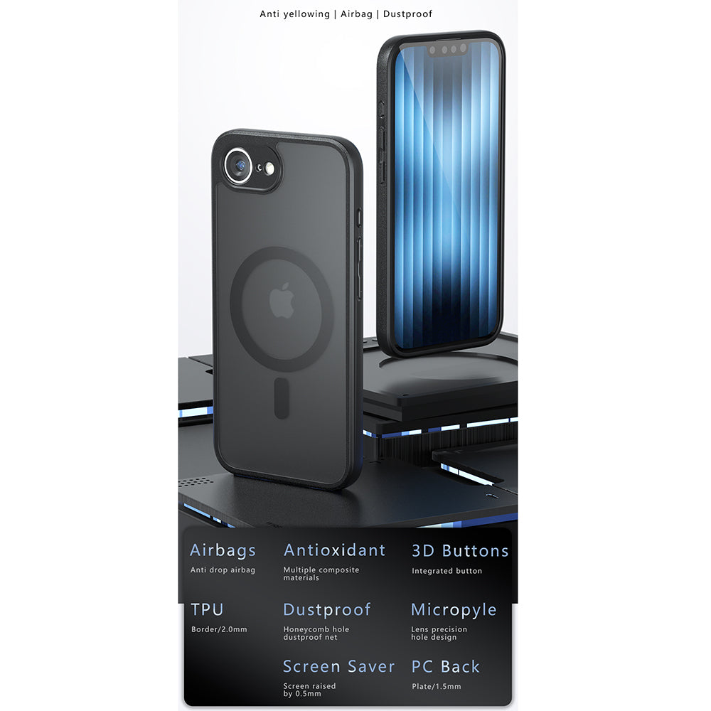Pouzdro MagSafe pro Apple iPhone 17 Air, Techsuit, PureFrost, Černá