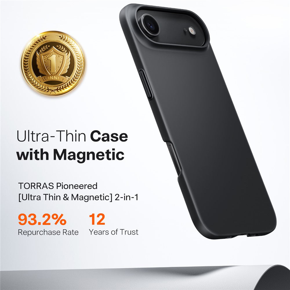 Pouzdro MagSafe pro Apple iPhone 17 Air, Torras, SlimFit, Černé