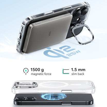 Pouzdro MagSafe pro Apple iPhone 17, ESR, Classic Hybrid Kickstand, Průhledné