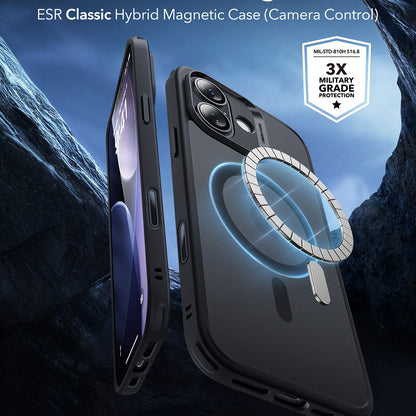 Pouzdro MagSafe pro Apple iPhone 17, ESR, Classic Hybrid, Saténově černé