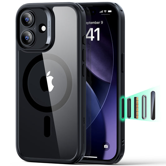 Pouzdro MagSafe pro Apple iPhone 17, ESR, Classic Hybrid, Černě průhledné