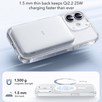 Pouzdro MagSafe pro Apple iPhone 17, ESR, Classic Hybrid Shimmer, Průhledné