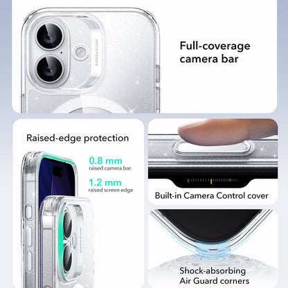 Pouzdro MagSafe pro Apple iPhone 17, ESR, Classic Hybrid Shimmer, Průhledné