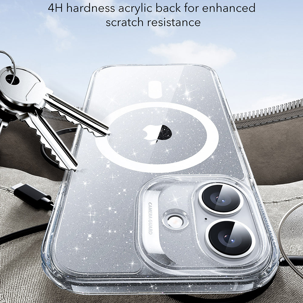 Pouzdro MagSafe pro Apple iPhone 17, ESR, Classic Hybrid Shimmer, Průhledné