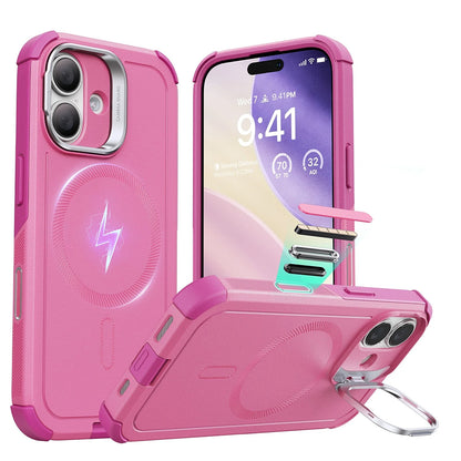Pouzdro MagSafe pro Apple iPhone 17, ESR, Cyber Armor Kickstand, Růžové