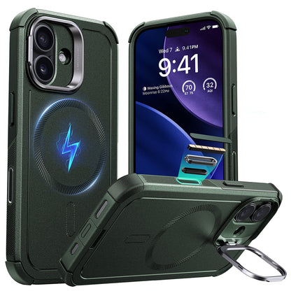 Pouzdro MagSafe pro Apple iPhone 17, ESR, Cyber Armor Kickstand, Zelené