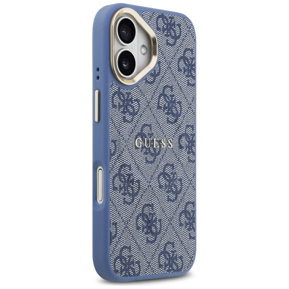 Pouzdro MagSafe pro Apple iPhone 17, Guess, 4G Classic, Modrá