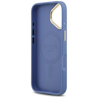 Pouzdro MagSafe pro Apple iPhone 17, Guess, 4G Classic, Modrá