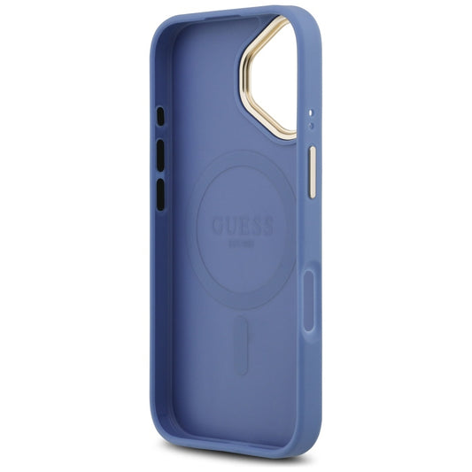 Pouzdro MagSafe pro Apple iPhone 17, Guess, 4G Classic, Modrá