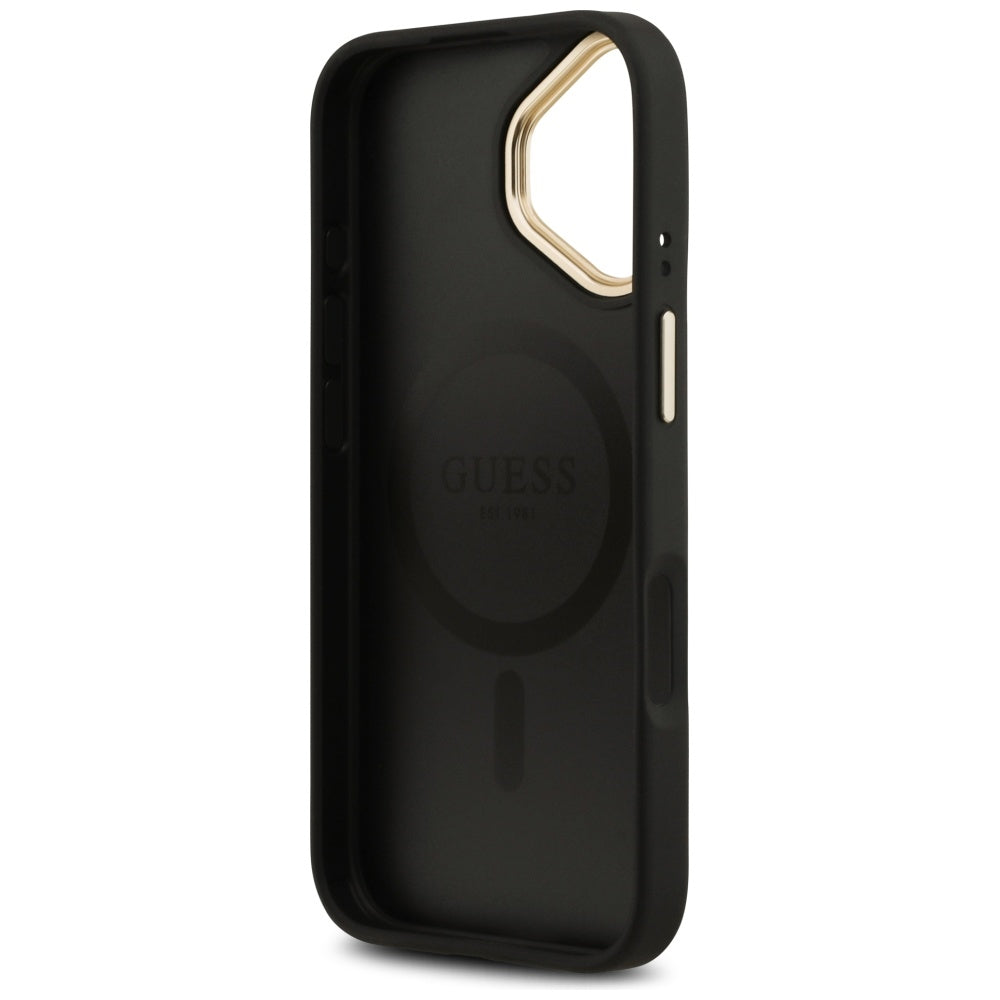Pouzdro MagSafe pro Apple iPhone 17, Guess, 4G Classic, Černá