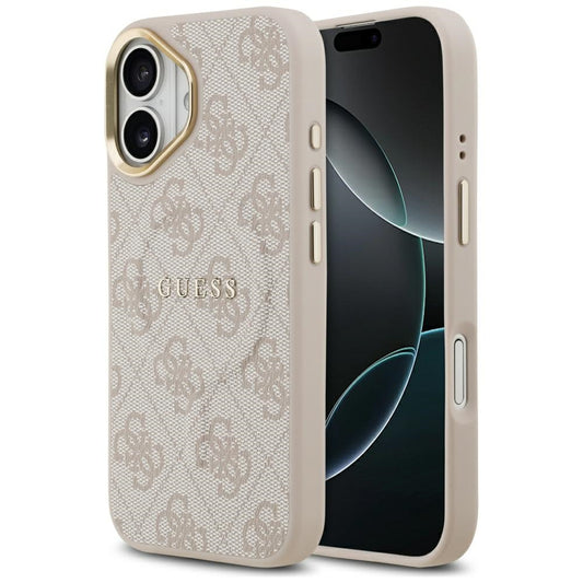 Pouzdro MagSafe pro Apple iPhone 17, Guess, 4G Classic, Růžové