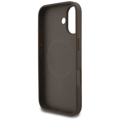 MagSafe Case for Apple iPhone 17, Guess, 4G Small and Classic Logo, Brown