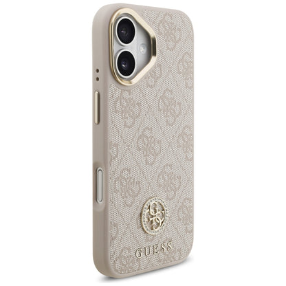 Pouzdro MagSafe pro Apple iPhone 17, Guess, 4G Strass Logo, Růžové