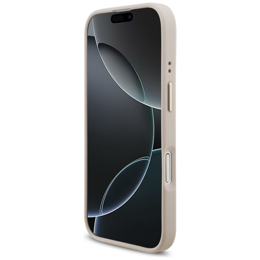Pouzdro MagSafe pro Apple iPhone 17, Guess, 4G Strass Logo, Růžové