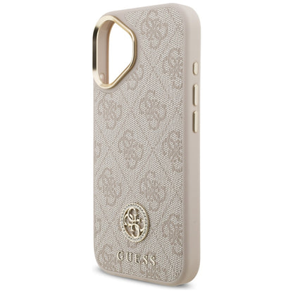 Pouzdro MagSafe pro Apple iPhone 17, Guess, 4G Strass Logo, Růžové