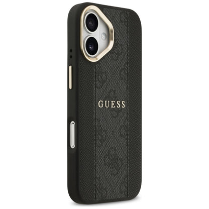 Pouzdro MagSafe pro Apple iPhone 17, Guess, 4G Stripe, Černá