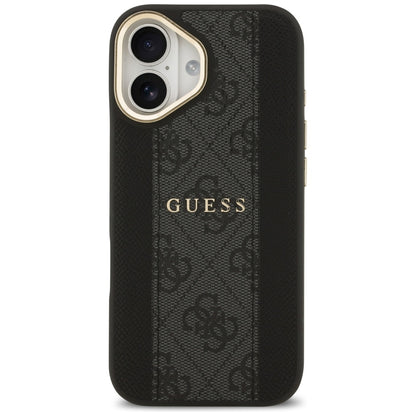 Pouzdro MagSafe pro Apple iPhone 17, Guess, 4G Stripe, Černá