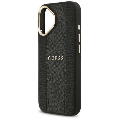 Pouzdro MagSafe pro Apple iPhone 17, Guess, 4G Stripe, Černá
