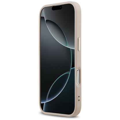 Pouzdro MagSafe pro Apple iPhone 17, Guess, 4G Triangle Logo, Růžové Zlato