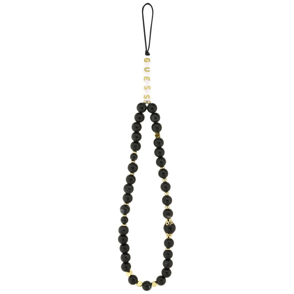 Pouzdro MagSafe pro Apple iPhone 17, Guess, 4G Triangle Logo with Cord Strap, Černá