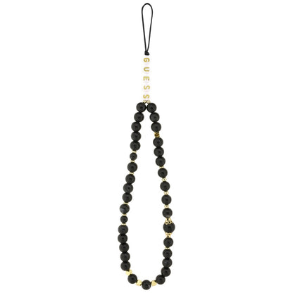 Pouzdro MagSafe pro Apple iPhone 17, Guess, 4G Triangle Logo with Cord Strap, Černá