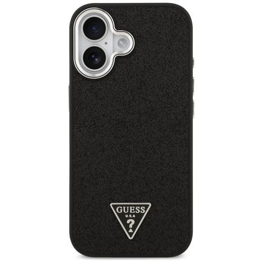 MagSafe Case for Apple iPhone 17, Guess, Glitter Triangle Logo, Black