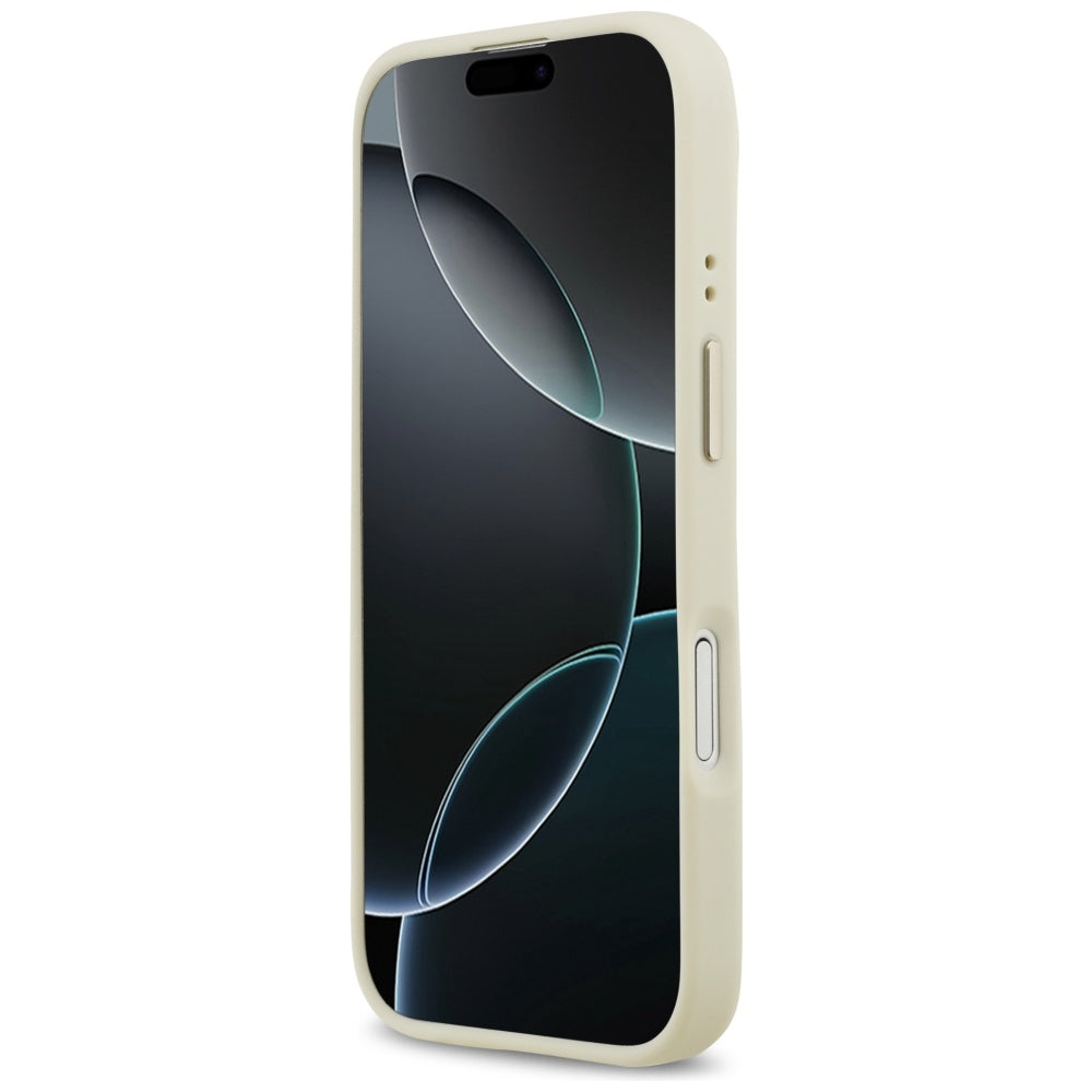 MagSafe Case for Apple iPhone 17, Guess, Grained Strass Logo, Beige