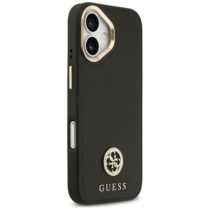 Pouzdro MagSafe pro Apple iPhone 17, Guess, Grained Strass Logo, Černá
