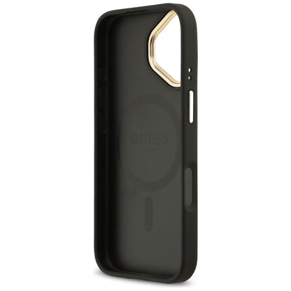 Pouzdro MagSafe pro Apple iPhone 17, Guess, Grained Strass Logo, Černá