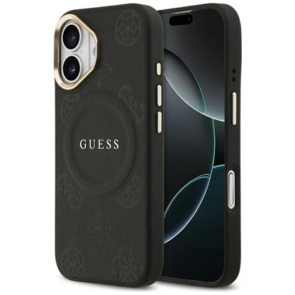 Pouzdro MagSafe pro Apple iPhone 17, Guess, Peony Hot Stamp, Černá
