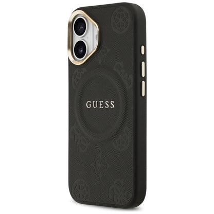 Pouzdro MagSafe pro Apple iPhone 17, Guess, Peony Hot Stamp, Černá