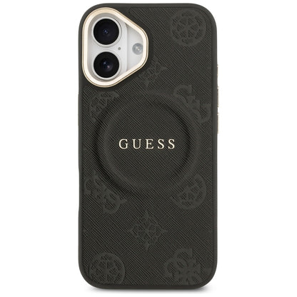 Pouzdro MagSafe pro Apple iPhone 17, Guess, Peony Hot Stamp, Černá